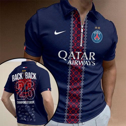 Paris Saint-Germain 25/26 Champions League Champions Zip Polo Shirt – TMTHU6634