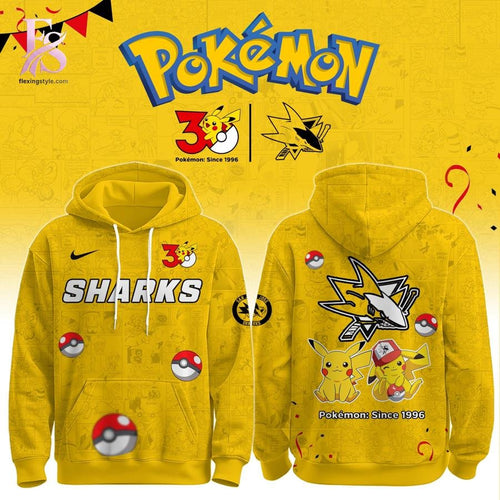 San Jose Sharks Pokemon 30th Anniversary Hoodie