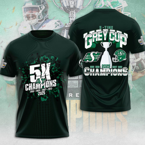 Saskatchewan Roughriders 2025 Grey Cup Champions 3D Apparel – TANTN18905
