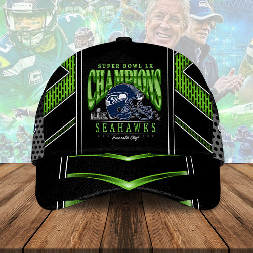 Seattle Seahawks 2025 Super Bowl LX Champions Classic Cap – HOATT16157