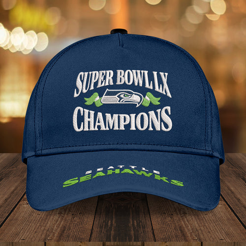 Seattle Seahawks 2025 Super Bowl LX Champions 3D Embroidered Cap – HOATT16159