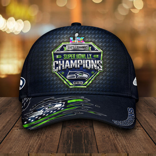 Seattle Seahawks 2025 Super Bowl LX Champions Classic Cap – TMTHU3902