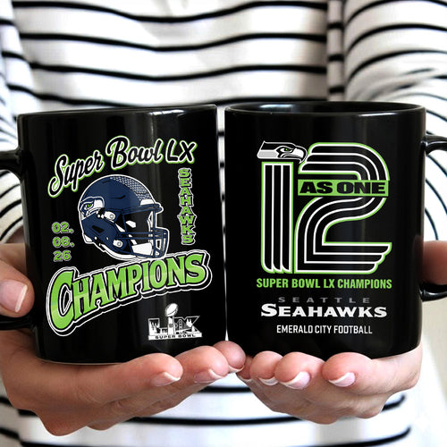 Seattle Seahawks 2025 Super Bowl LX Champions Ceramic Mug – GNE5117