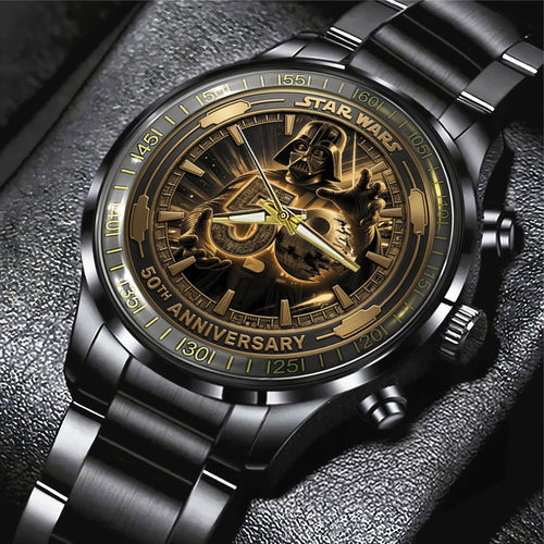 Star Wars 50th Anniversary Black Stainless Steel Watch – TMTHU6603