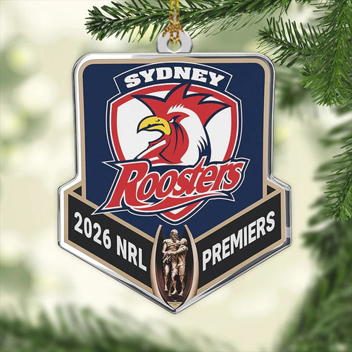 Sydney Roosters 2026 NRL Premiers Custom Shape 2-side Printed Acrylic Ornament – TANTN25883