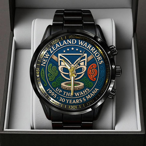 New Zealand Warriors 30th Anniversary Black Stainless Steel Watch – TANTN17876