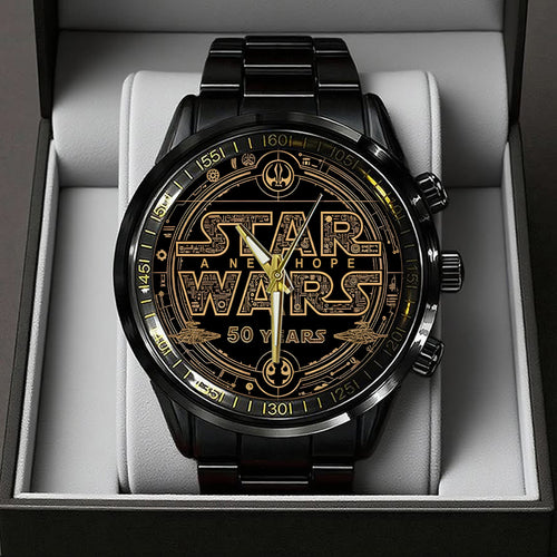 Star Wars 50th Anniversary Black Stainless Steel Watch – TANTN19412