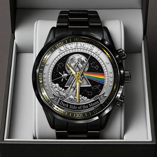 Pink Floyd x Artemis II Black Stainless Steel Watch – TANTN22409
