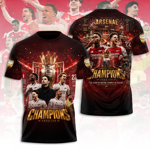 Arsenal FC Premier League Champions 25/26 3D Apparel – TANTN23031
