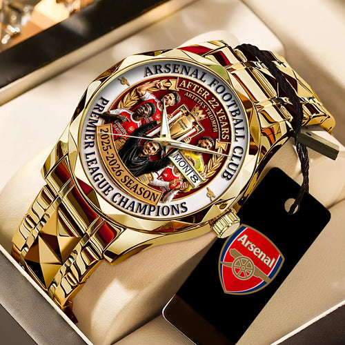 Arsenal FC Premier League Champions 25/26 Alloy Luxury Quartz Watch – TANTN23167