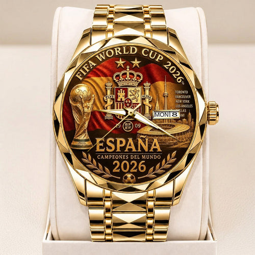 Spain National Team 2026 FIFA World Cup Champions Alloy Luxury Quartz Watch – TANTN24396
