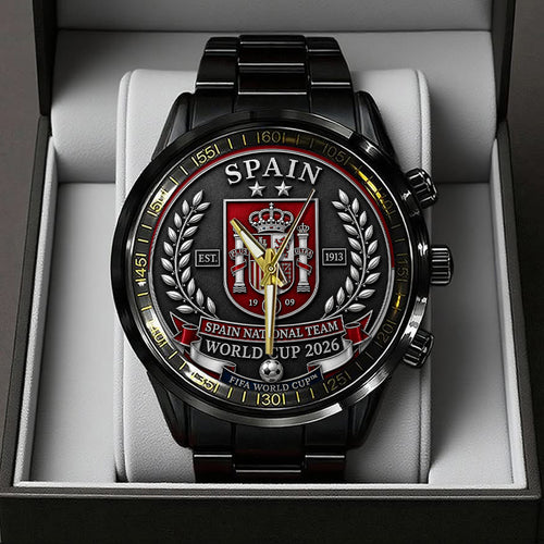 Spain National Team 2026 FIFA World Cup Champions Black Stainless Steel Watch – TANTN24401