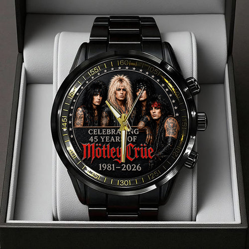Mötley Crüe 45 Years Anniversary Black Stainless Steel Watch – TANTN24551