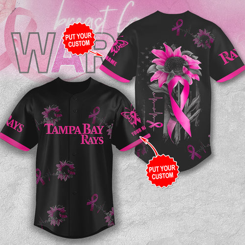 Personalized Tampa Bay Rays x Breast Cancer Awareness Baseball Jersey – MAITM12939