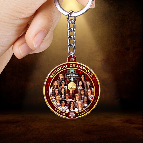 Texas A&M 2025 Women's Volleyball National Champions Custom Shape 2-sided Keychain – HOATT15366