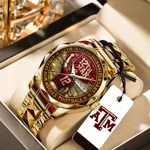 Texas A&M Aggies Football Alloy Luxury Quartz Watch – TANTN17945