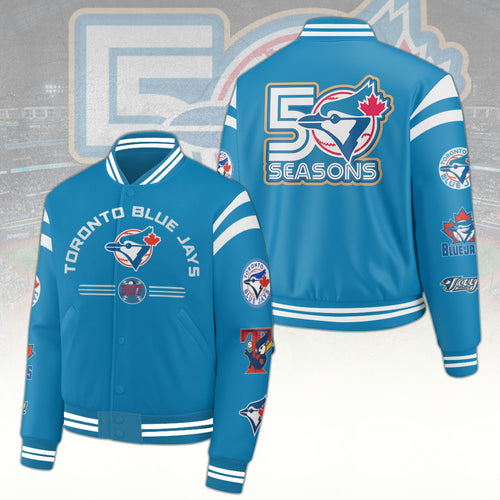 Toronto Blue Jays 50th Anniversary Varsity Jacket – TANTN21946