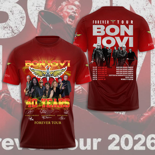 Bon Jovi 40 Years Anniversary 3D Apparel – TMTHU1725