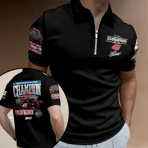 Tyler Reddick 2026 Daytona 500 Champion Zip Polo Shirt β TANTN21131