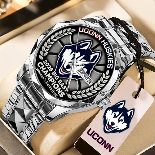 UConn Huskies Women's Basketball 2026 Big East Champions Alloy Luxury Quartz Watch – GNE5398
