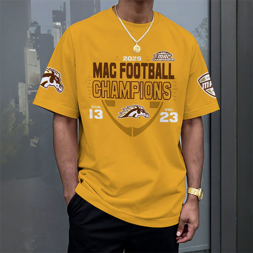 Western Michigan Broncos 2025 MAC Football Champions 3D Apparel β MAITM14080