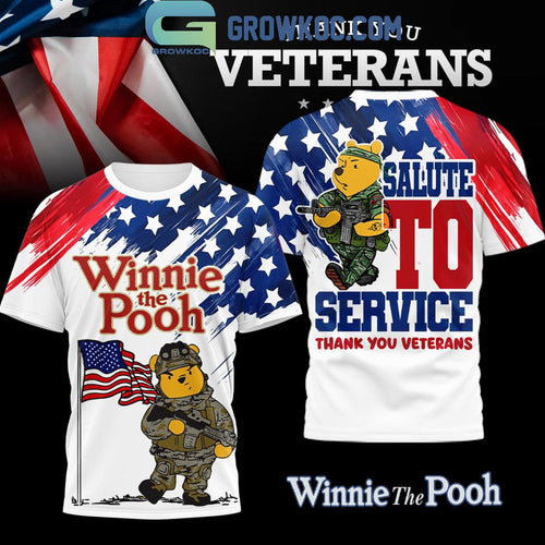 Winnie The Pooh Salute To Service Thank You Veterans Shirt