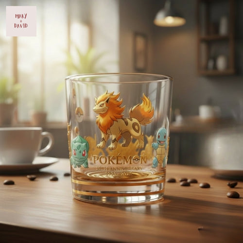 Arcanine Pokemon 30th Anniversary Whiskey Glass
