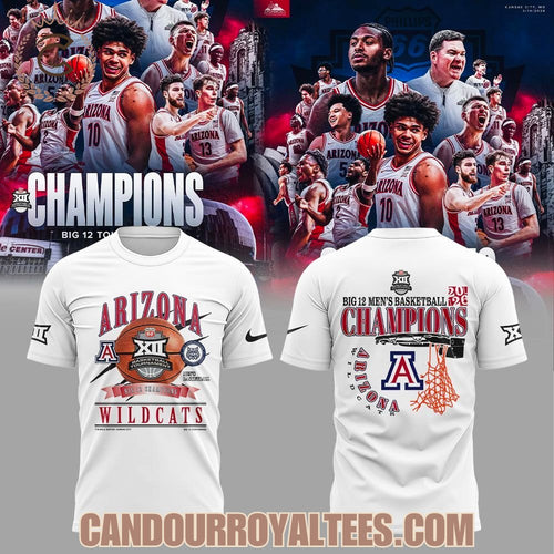 Arizona Wildcats 2026 Big 12 Men’s Basketball Tournament Championship T-Shirt, Hoodie