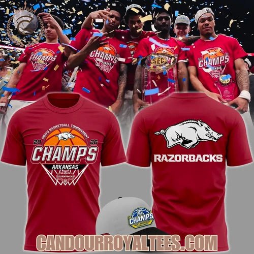 Arkansas Razorbacks Men’s Basketball 2026 SEC Tournament Champions T Shirt