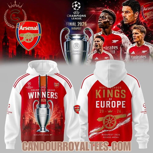 Arsenal UEFA Champions League Winners 2026 Hoodie