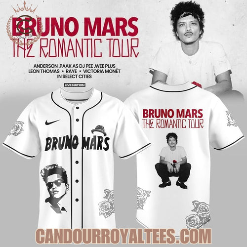 Bruno Mars - The Romantic Tour 2026 Baseball Jersey