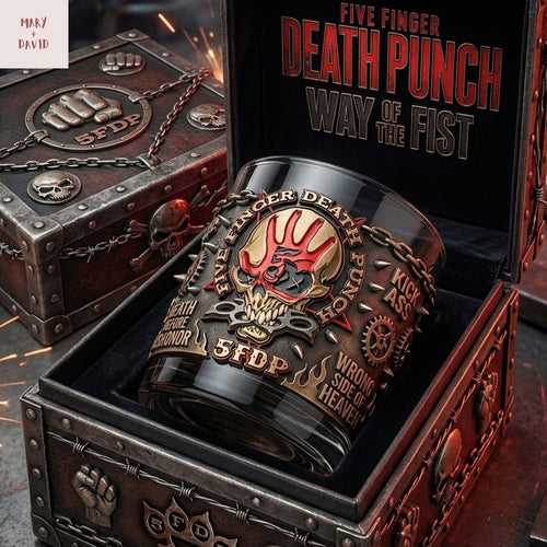 Five Finger Death Punch Kick Ass Whiskey Glass