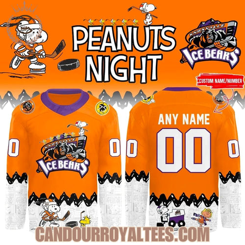 Knoxville Ice Bears Peanuts Night 2026 Hockey Jersey
