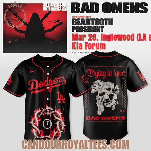 Los Angeles Dodgers X BAD OMENS: DO YOU FEEL LOVE NORTH AMERICAN TOUR Exclusive Jersey