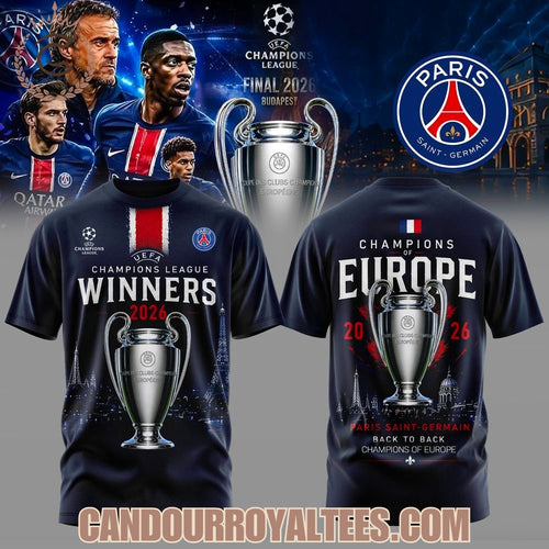 Paris Saint Germain UEFA Champions League Winners 2026 Tshirt, Hoodie