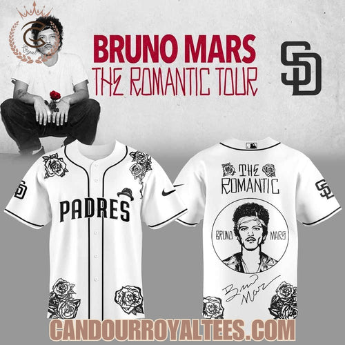 San Diego Padres Bruno Mars ‘The Romantic Tour’ 2026 Jersey