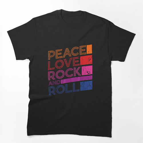 Peace Love Rock And Roll Distressed Rock Concert - Music Shirt