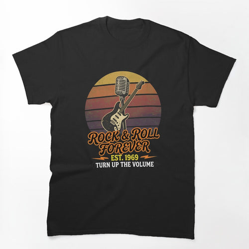 Rock & Roll Forever Vintage Sunset Guitar Shirt