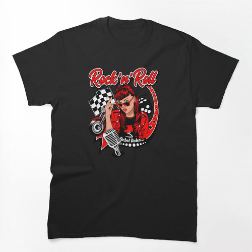 Rockabilly Pin Up Girl Vintage Rock And Roll Music Shirt