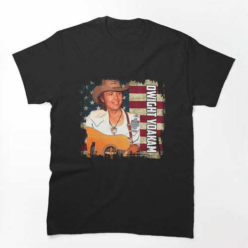 Retro American Flag Dwight Yoakam Music Fan Shirt