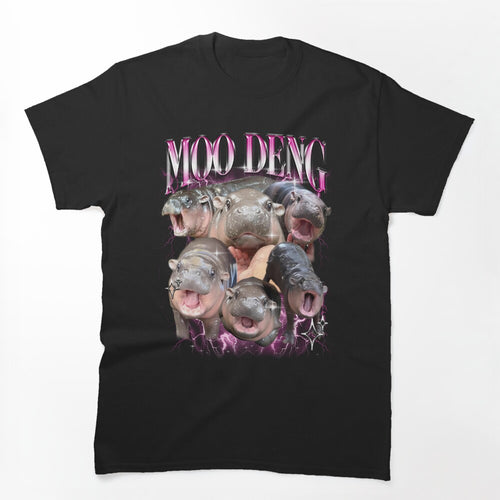 Moo Deng Cute Moo Deng Funny Bootleg Baggy Meme Shirt