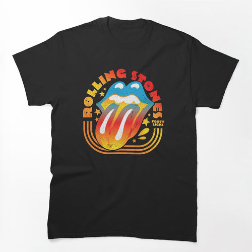 Forty Licks Retro Gradient Tongue Lips Shirt