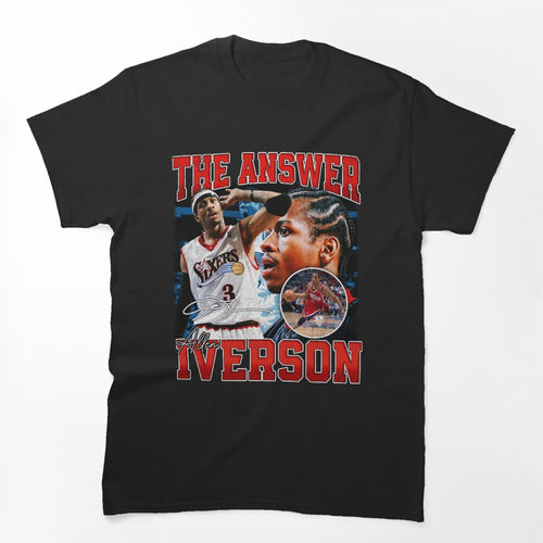 Allen Iverson The Answer Basketball Legend Signature Vintage Retro Shirt