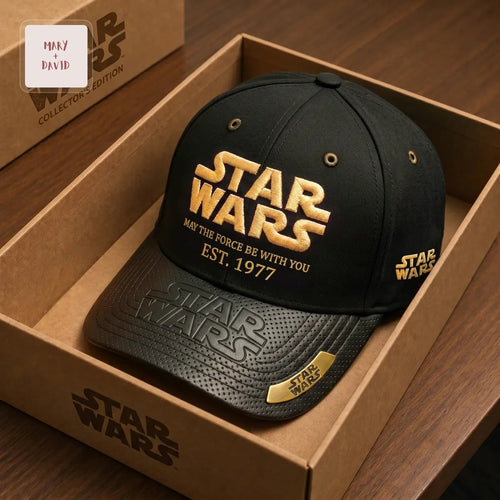 Star Wars Galactic Force Est 1977 Premium 3D Embroidered Gold Collector’s Edition Baseball Cap