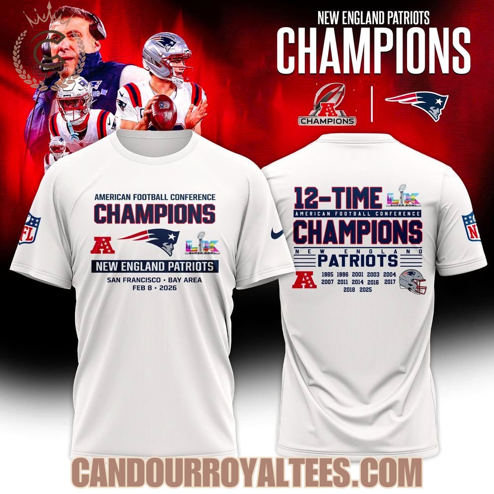 12-Time AFC Champions New England Patriots Tshirt, Hoodie
