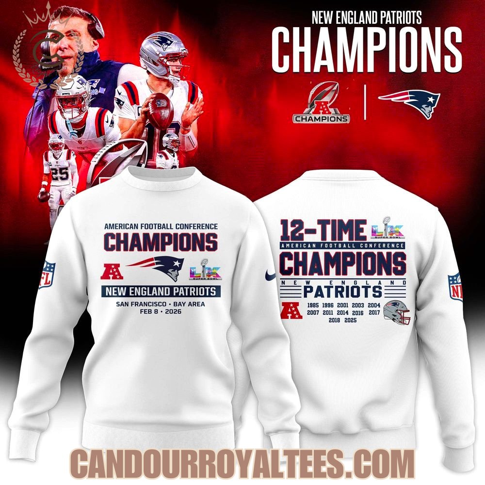 12-Time AFC Champions New England Patriots Tshirt, Hoodie