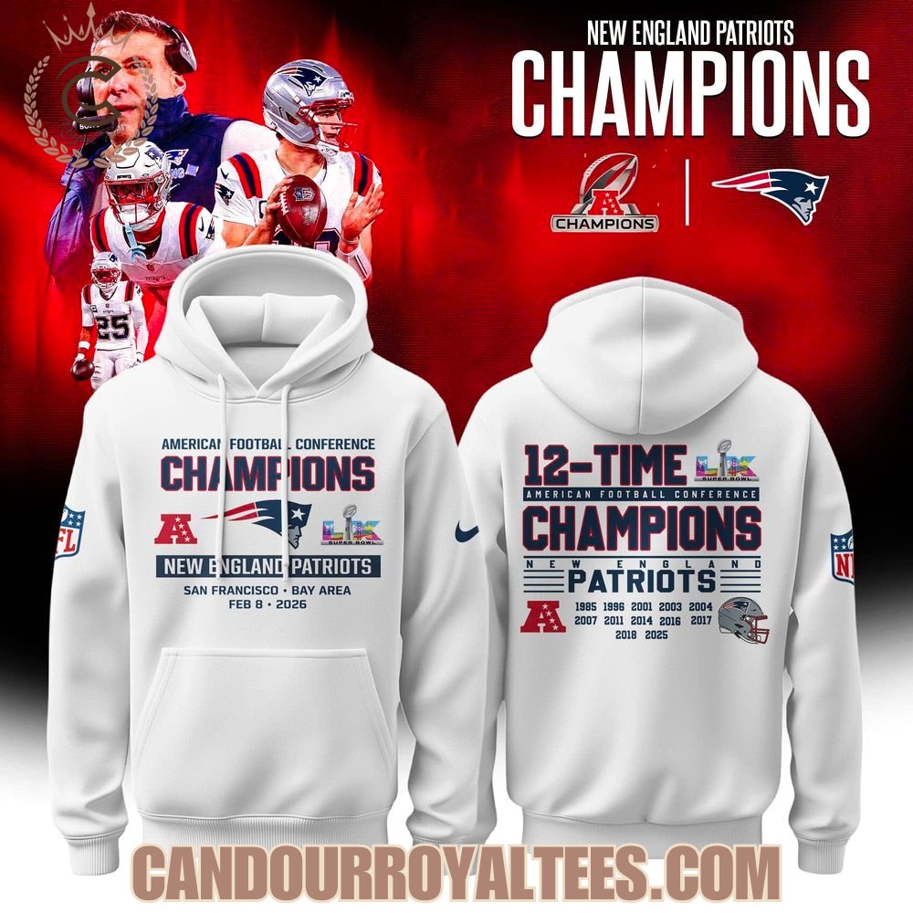 12-Time AFC Champions New England Patriots Tshirt, Hoodie