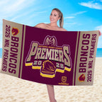 Brisbane Broncos 2025 Premiers Rectangle Beach Towel – MAITM13253