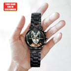Personalized KISS Black Stainless Steel Watch – HUANNM 4878