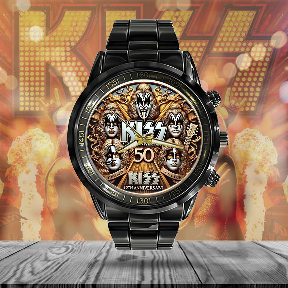 KISS Black Stainless Steel Watch – MAITM 10696